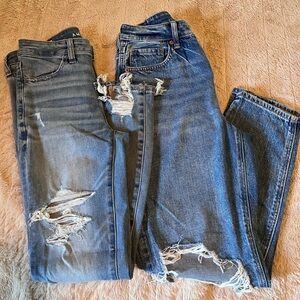 Two Pair Size 4 Short Women’s American Eagle Jeans Mom & High Rise Jegging